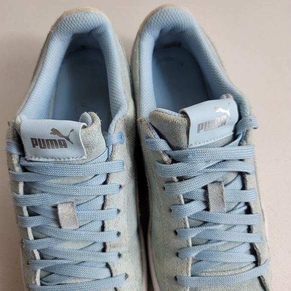 Puma Womens Suede Vikky 367991 01 Light Blue Shoes - Picture 8 of 12